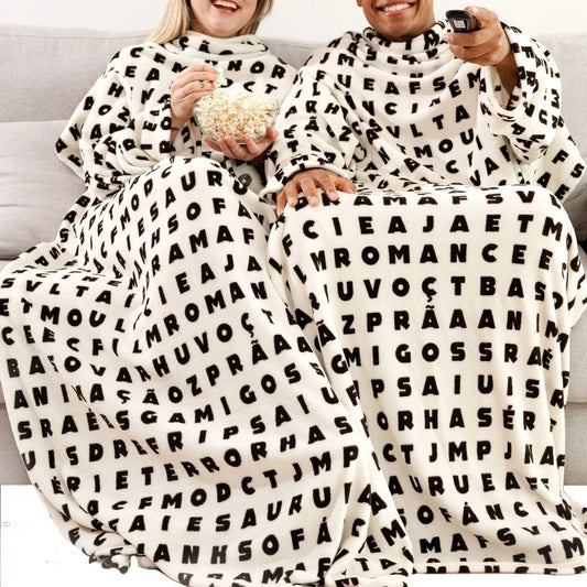 Double Blanket with Sleeves, Caca Palavras