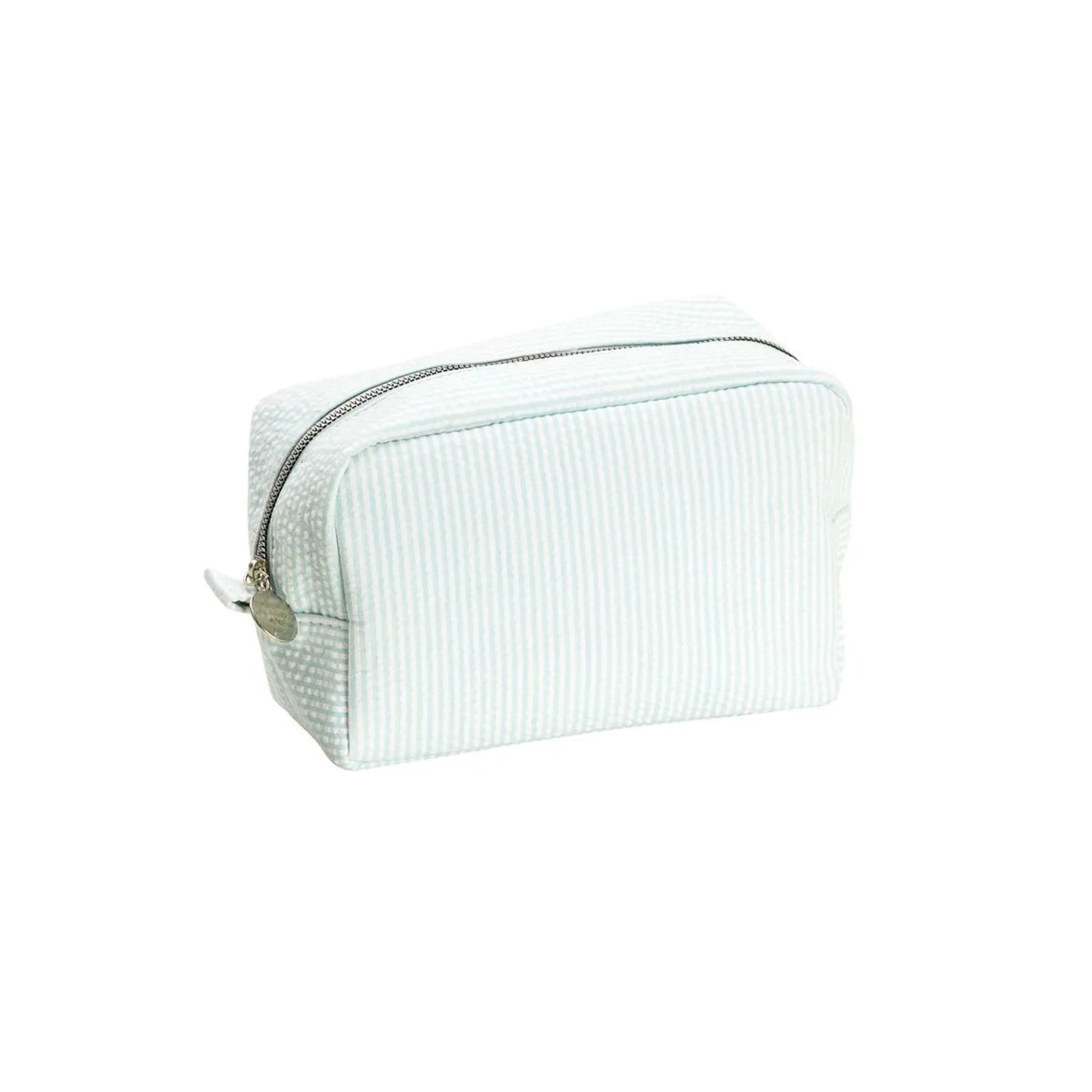 Basic Toiletry Bag with Light Blue Stripes