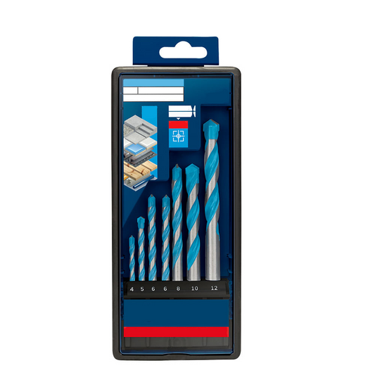 🛠 Multi-Construction Drill Bit Set – Ø 4, 5, 6, 6, 8, 10 12 mm