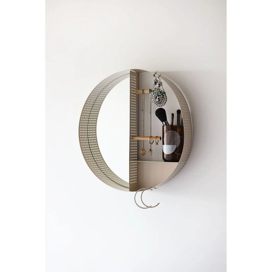 Round Metal Wall-Mounted Jewelry Box