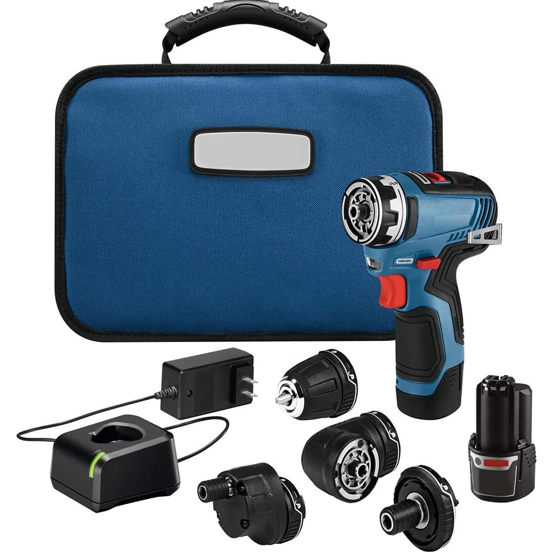 12V Brushless Cordless Drill/Driver System with Interchangeable Attachments – 5-in-1 Kit
