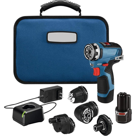 12V Brushless Cordless Drill/Driver System with Interchangeable Attachments – 5-in-1 Kit