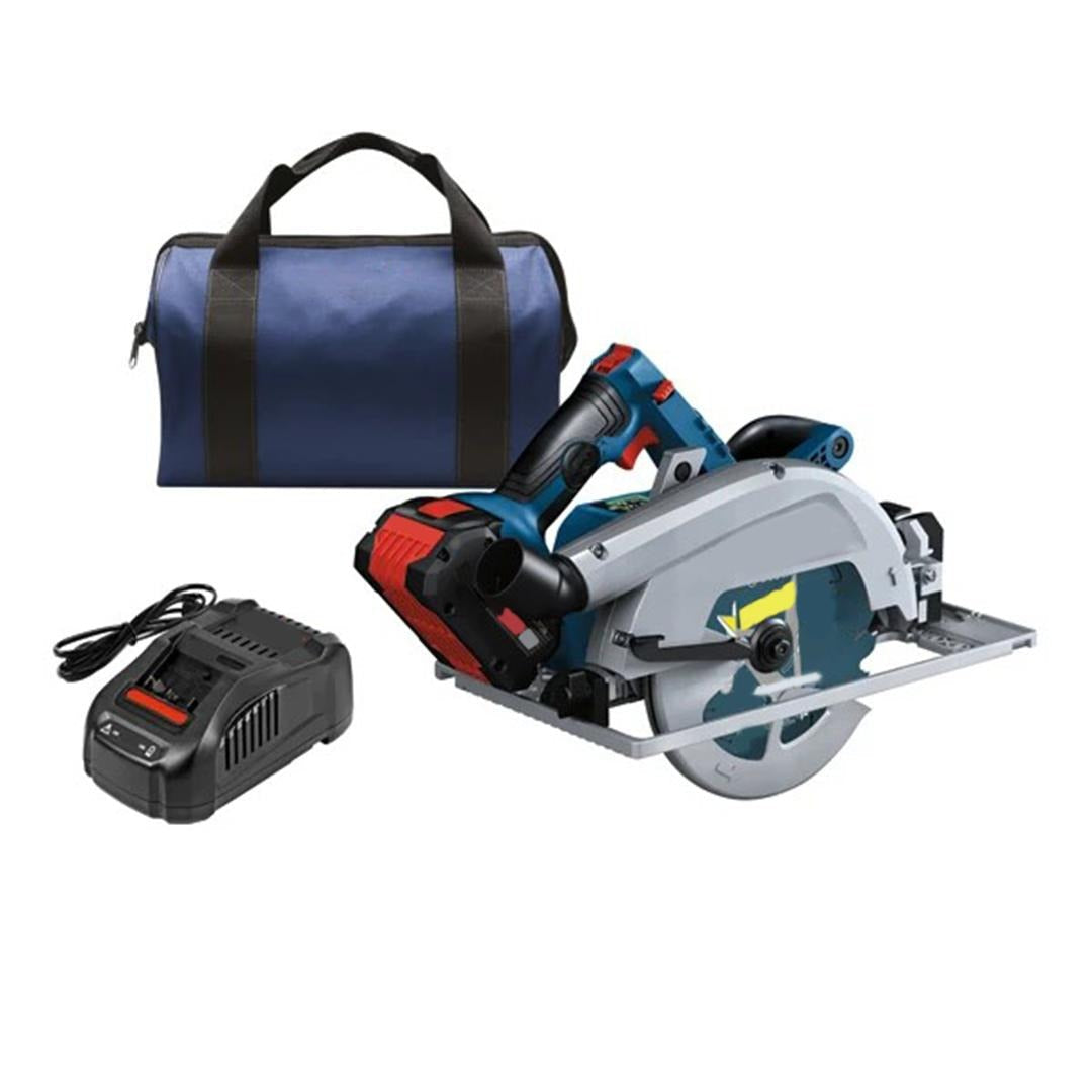 18V Cordless 7-1/4" Circular Saw Kit with Batteries and Track Compatibility